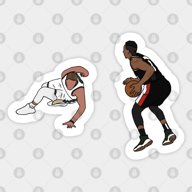 CJ McCollum Crosses Over Donte DiVincenzo Sticker by rattraptees